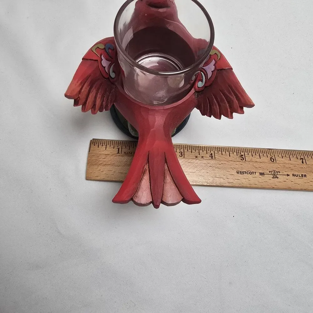 Jim Shore Heartwood Creek Cardinal with Tea Light/Votive Holder 4022565 Enesco